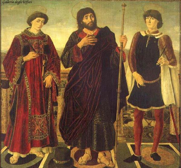 Antonio Pollaiuolo Altarpiece of the SS. Vincent, James and Eustace Sweden oil painting art